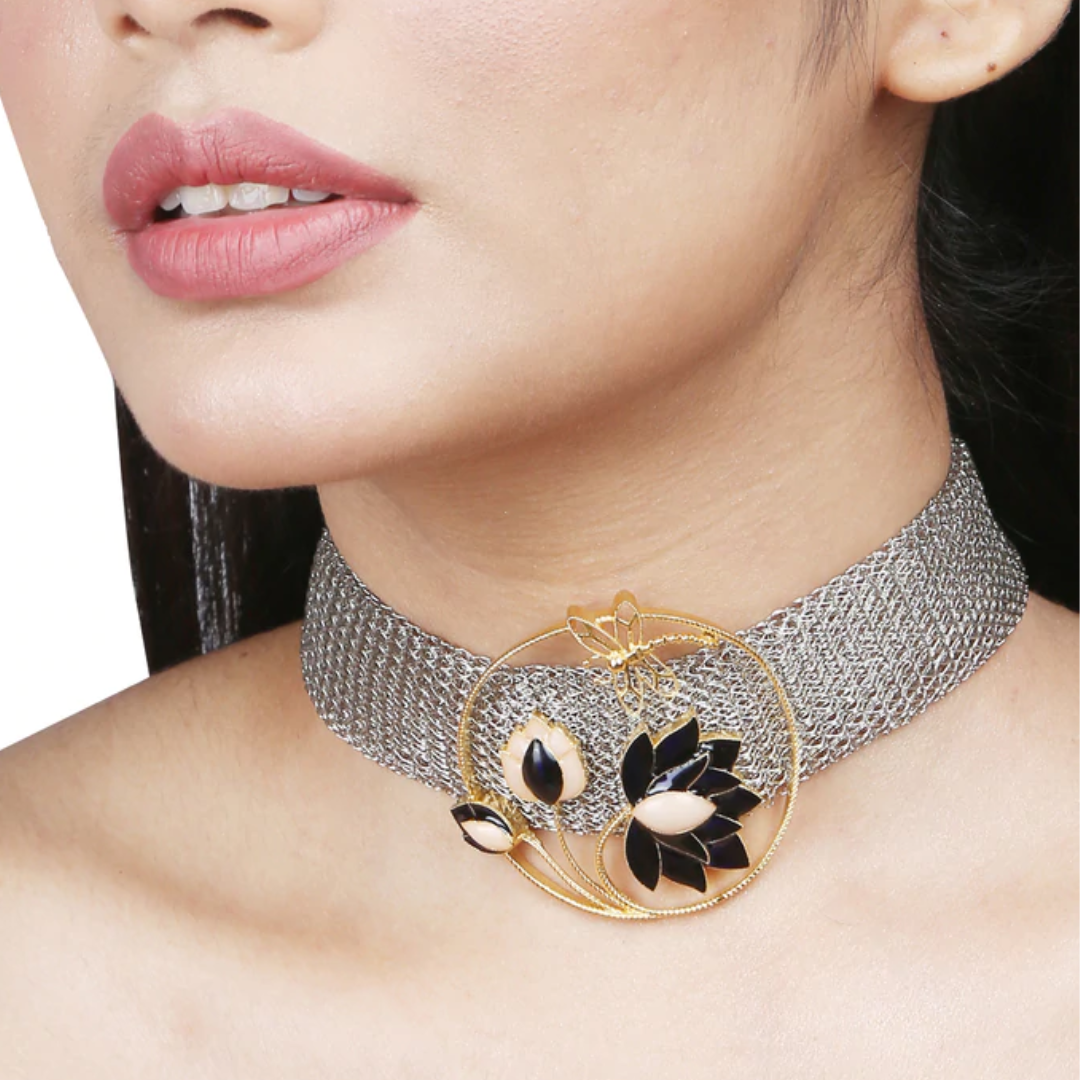 Artisinal Weave Lotus Choker