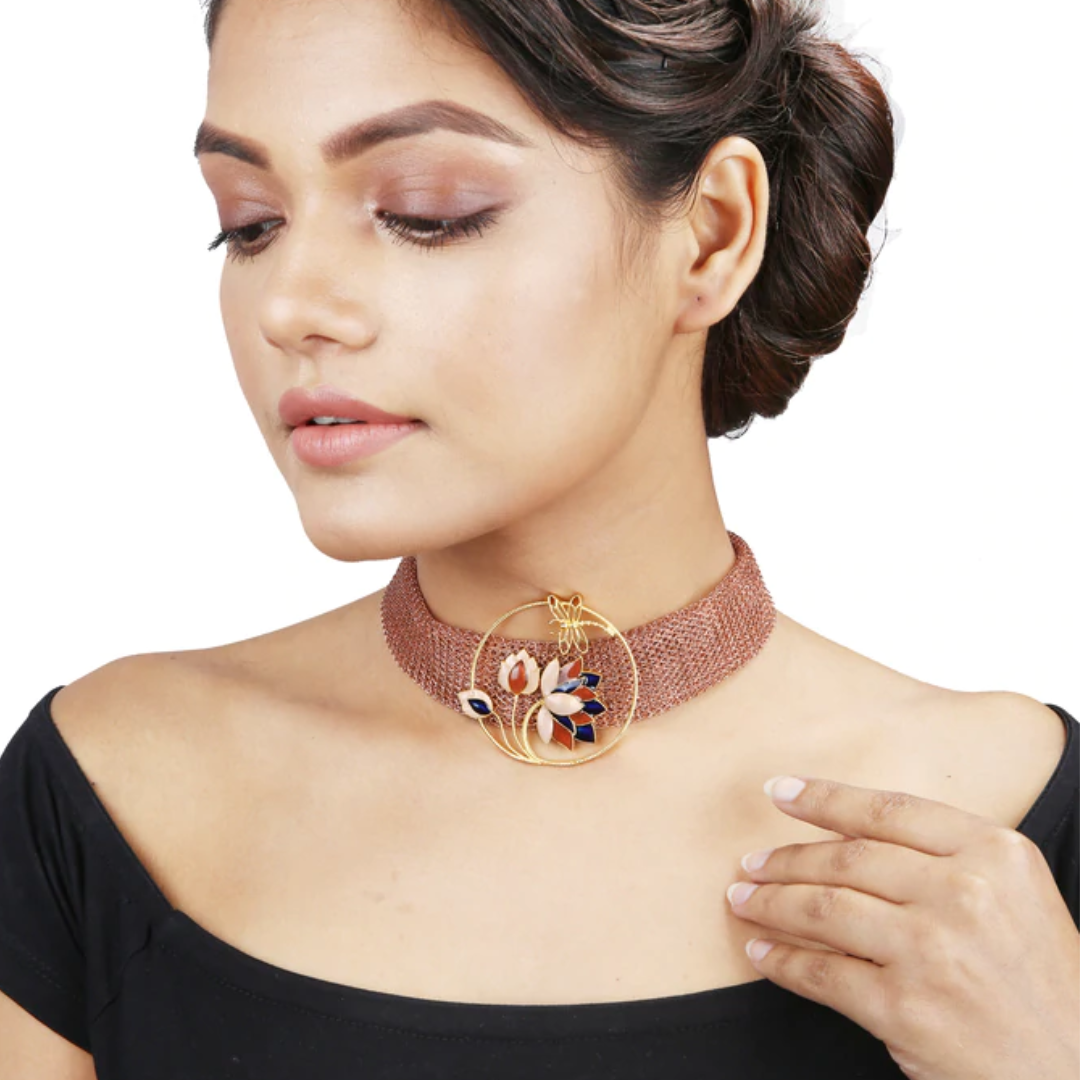 Rustic Weave Lotus Choker