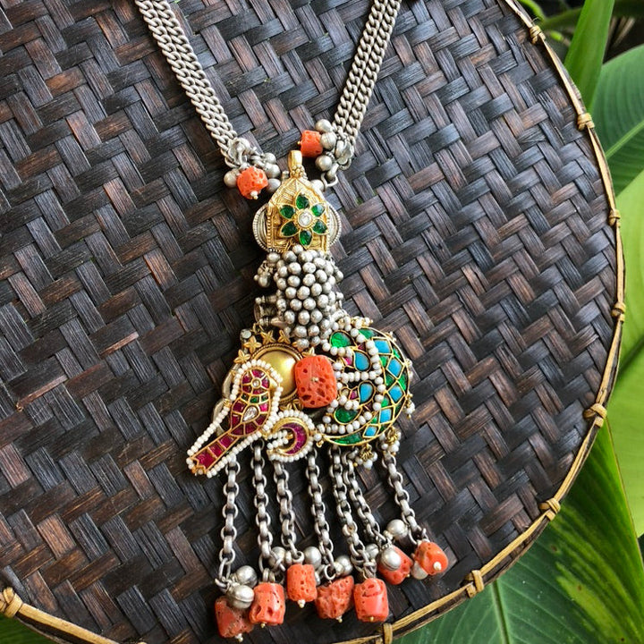 Shivakari Coral Dangler Long Necklace