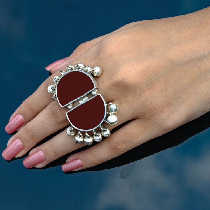 Half Moon Ring – Maroon