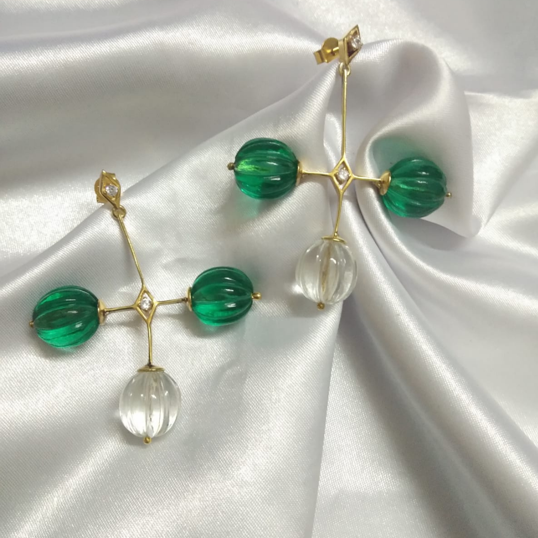 Green Melon Earrings