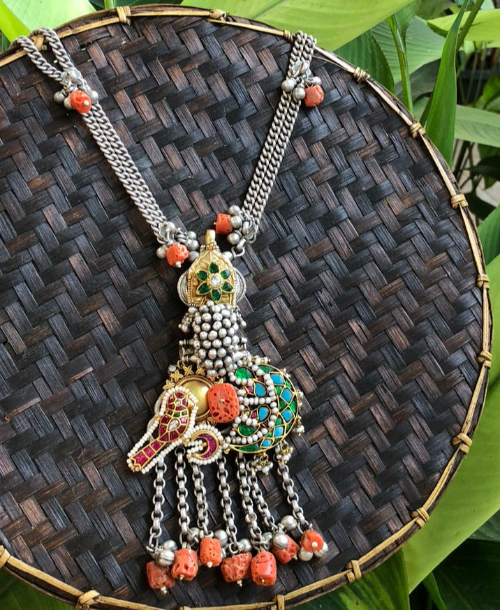 Shivakari Coral Dangler Long Necklace