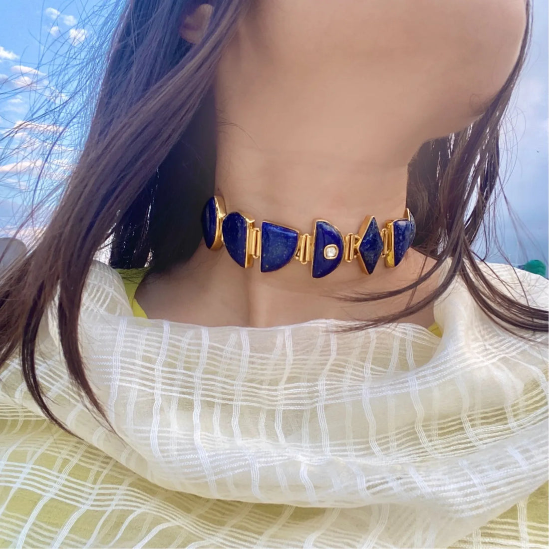 Marwar Lapis - Polki Choker