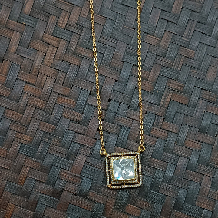 Sqare Pendant with Chain