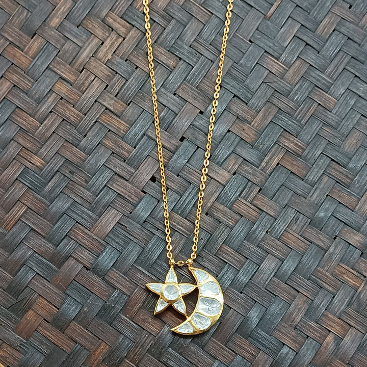 Moon Star Pendant with Chain