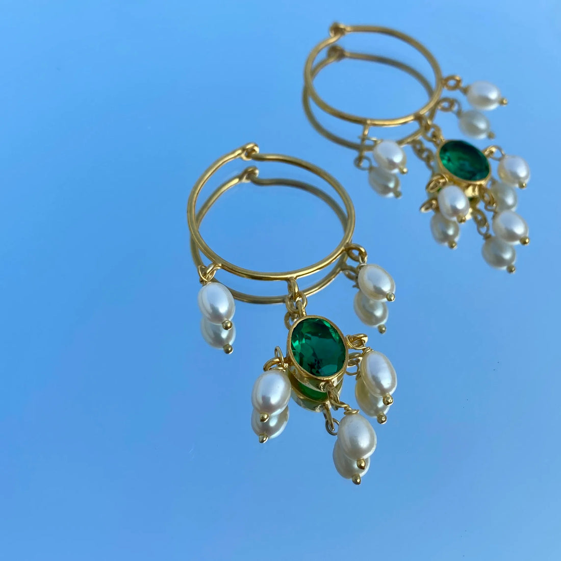 Noor Emerald Hoops