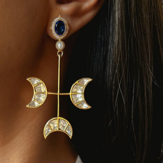 Teen Chand Earrings