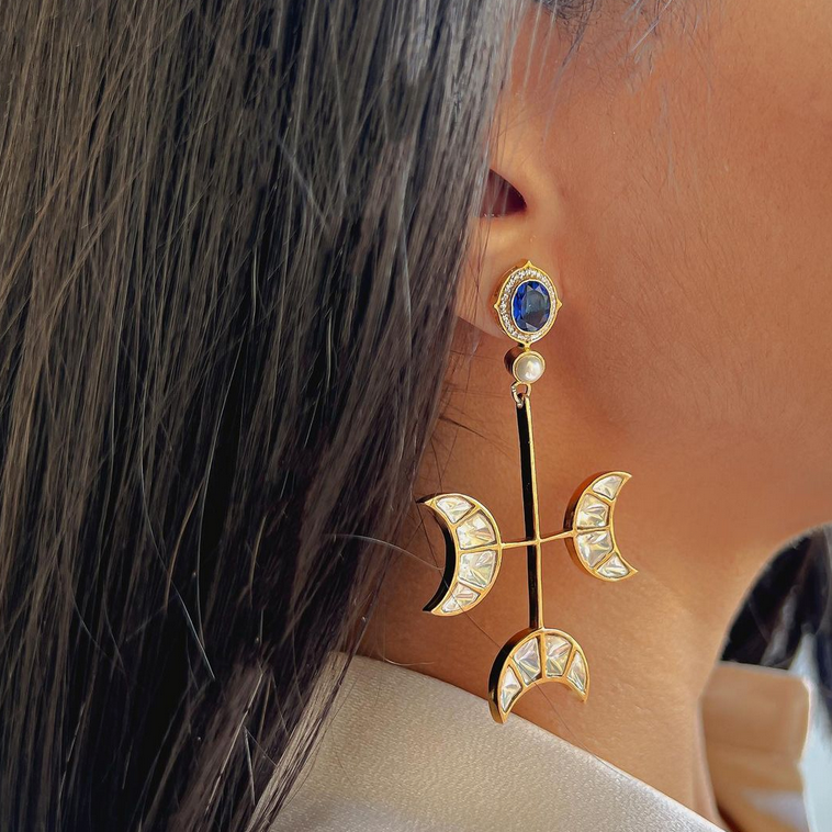 Teen Chand Earrings