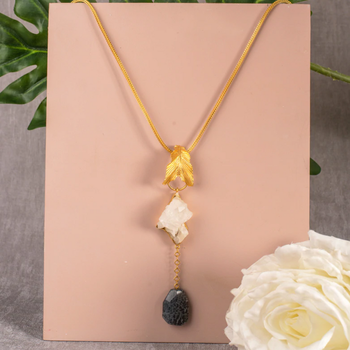 Leafy Druzy Neckpiece