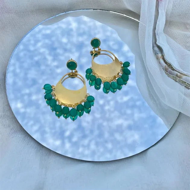 Emerald Chandbali Earrings