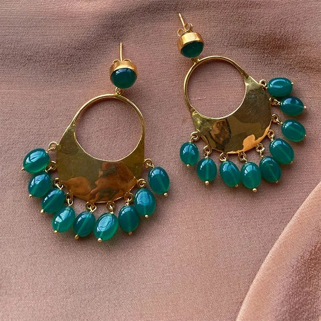 Emerald Chandbali Earrings